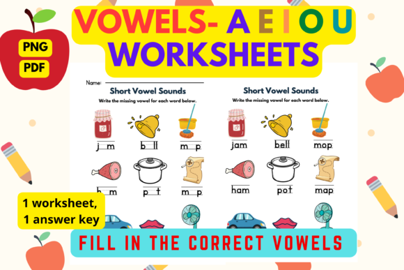Download Short Vowels Fill in Blanks Worksheet 2 - Blanks Collection