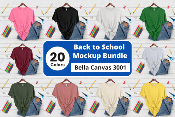 Download Back to School Bella Canvas Mockup Pack - Canvas mockup Collection