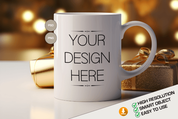 Download Christmas Mug Template, PSD Mug Mockup - Christmas mug template Collection